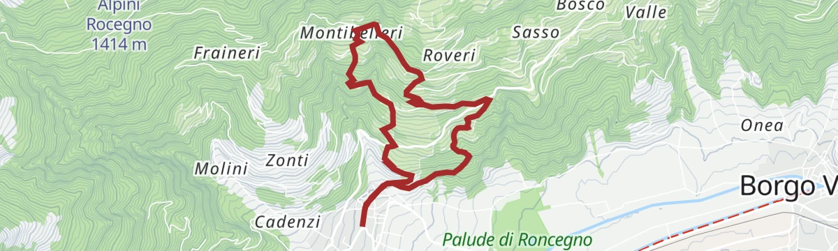 Route map: Walk - To the Santa Brigida church and the "chestnut route"